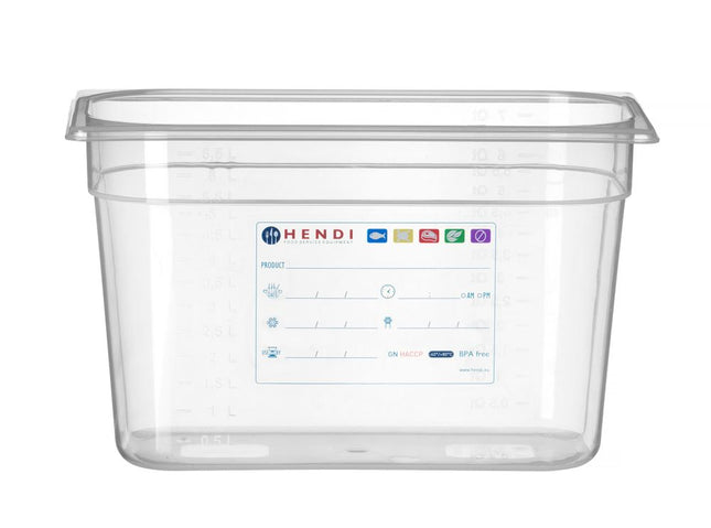 HACCP Compliant GN 1/3 Food Storage Container | HENDI | 7.8L | Transparent