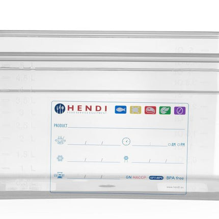 HACCP Compliant GN 1/3 Food Storage Container | HENDI | 5.7L | Transparent