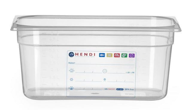 HACCP Compliant GN 1/3 Food Storage Container | HENDI | 5.7L | Transparent