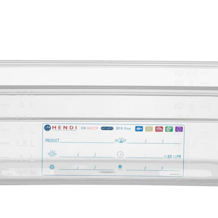 HACCP Compliant GN 1/3 Food Storage Container | HENDI | 4L | Transparent