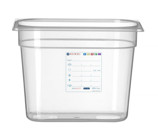 GN 1/4 HACCP Food Storage Container | HENDI | Transparent | 265x162x200mm | 5.5L