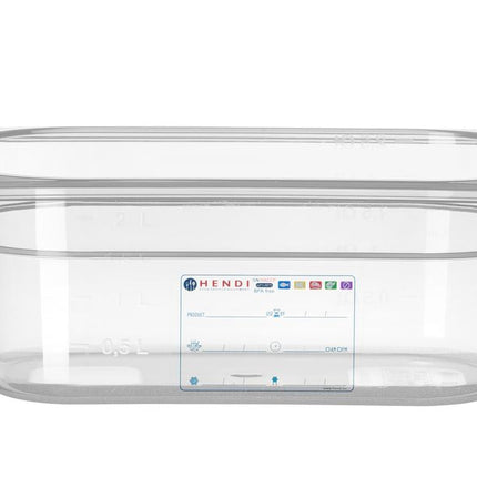 GN 1/4 HACCP Food Storage Container | HENDI | Transparent | 265x162x100mm | 2.8L