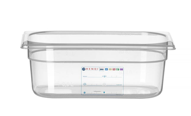 GN 1/4 HACCP Food Storage Container | HENDI | Transparent | 265x162x100mm | 2.8L