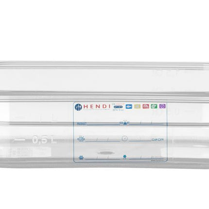 GN 1/4 HACCP Food Storage Container | HENDI | Transparent | 265x162x65mm | 1.8L