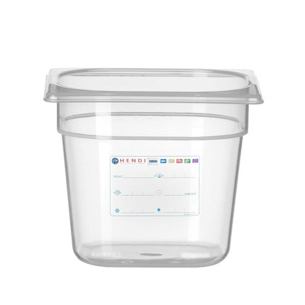 GN 1/6 HACCP Food Storage Container 2.4L Transparent | HENDI 176x162x150mm