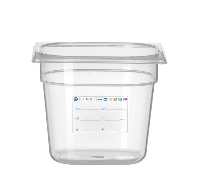 GN 1/6 HACCP Food Storage Container 2.4L Transparent | HENDI 176x162x150mm