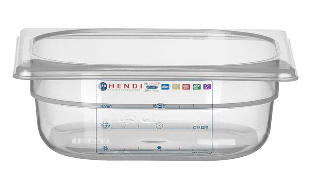 GN 1/6 HACCP Food Storage Container 1L Transparent | HENDI 176x162x65mm