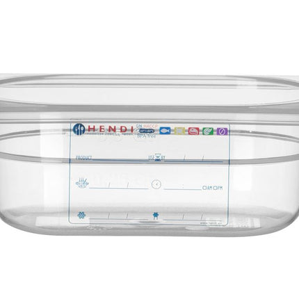 GN 1/9 HACCP Food Storage Container | HENDI | Transparent | 0.6L | 176x108x65mm