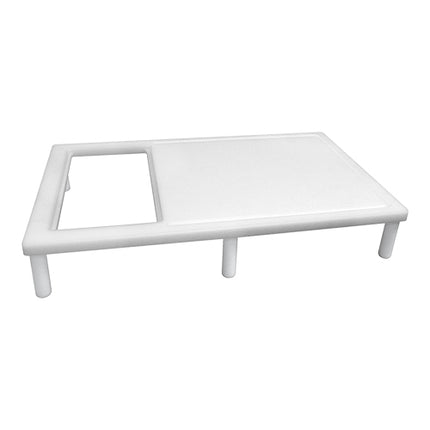 CaterChef White HDPE Cutting Table with GN 1/3 Hole | 1 Side Grooved | 65 x 40 x H11 cm 1