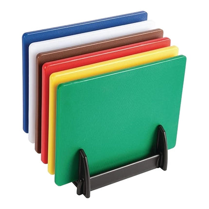 Assorted Polyethylene Cutting Boards with Storage Stand | CaterChef | 45 x 30 x 1 cm 1