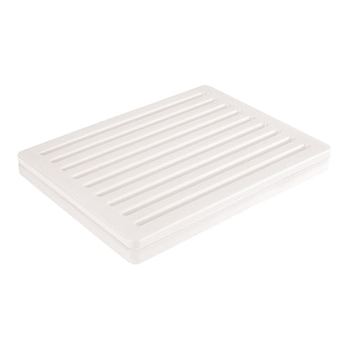 White HDPE Bread Cutting Board | CaterChef | Grooved with Crumb Catcher | 43 x 32 x 4 cm 1