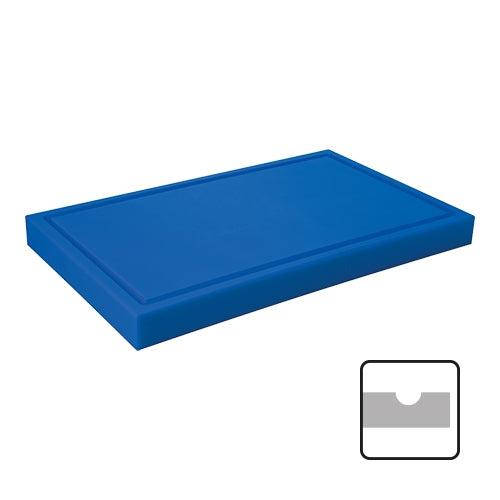 CaterChef Blue HDPE HACCP Cutting Board | One-Side Grooved with Feet | 60 x 33 x 4 cm 1