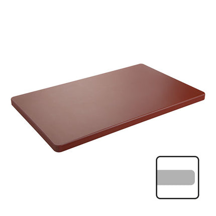 Brown HDPE Cutting Board 1/1 GN | CaterChef | 1 Side Smooth with Feet | 53 x 32.5 x 2 cm 1