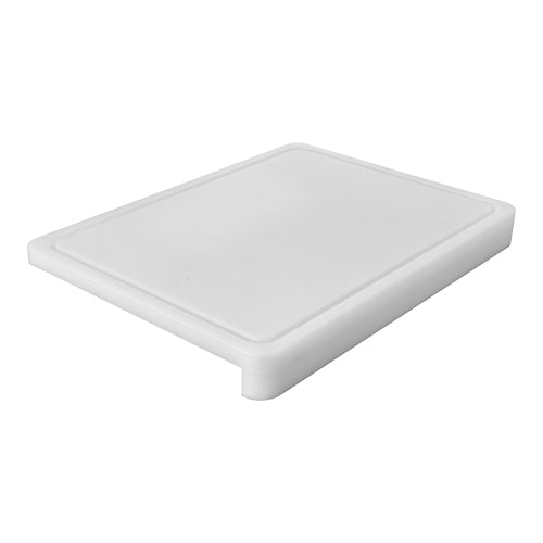 CaterChef White HDPE Carving Board with Stop Edge | 1 Side Grooved | 50 x 37 cm 1