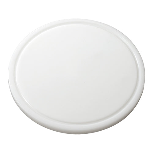 White Round HDPE Cutting Board, 1-Side Grooved with Feet | CaterChef | Ø30 cm, 1.5 cm Thick 1