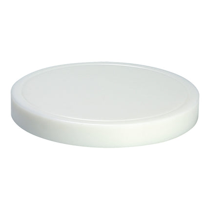 White Round HDPE Cutting Board, 1-Side Grooved with Feet | CaterChef | Ø37 cm, 4.5 cm Thick 1