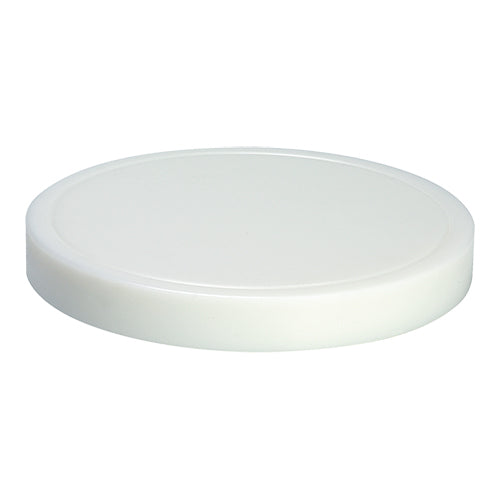 White Round HDPE Cutting Board, 1-Side Grooved with Feet | CaterChef | Ø37 cm, 4.5 cm Thick 1