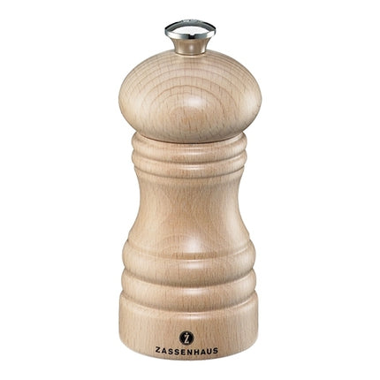 Zassenhaus Berlin Pepper Grinder | Natural Beechwood | Ceramic Precision Grinder | Ø5.4 x H12 cm 1