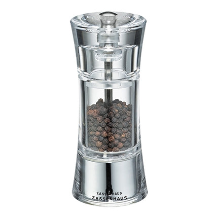 Pepper Grinder with Ceramic Precision Mill | Zassenhaus | Transparent Acrylic | Ø5.8 x H14 cm 1