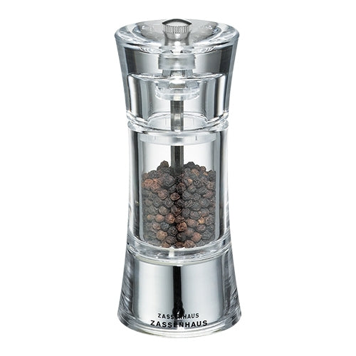 Pepper Grinder with Ceramic Precision Mill | Zassenhaus | Transparent Acrylic | Ø5.8 x H14 cm 1