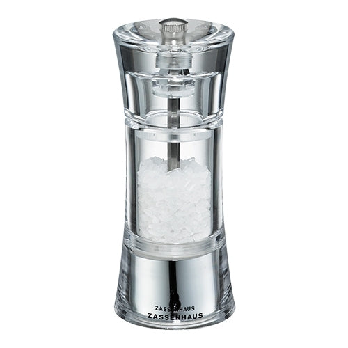 Salt Grinder with Ceramic Precision Mill | Zassenhaus | Transparent Acrylic | Ø5.8 x H14 cm 1