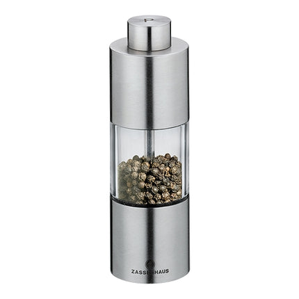 Pepper Grinder with Ceramic Precision Mill | Zassenhaus | Stainless Steel, Transparent | Ø4.5 x H13 cm 1