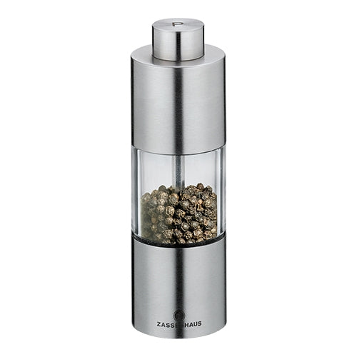 Pepper Grinder with Ceramic Precision Mill | Zassenhaus | Stainless Steel, Transparent | Ø4.5 x H13 cm 1