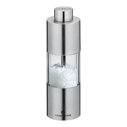 Salt Grinder with Ceramic Precision Mill | Zassenhaus | Stainless Steel, Transparent | Ø4.5 x H13 cm 1