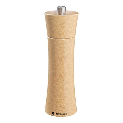Salt Grinder | Zassenhaus Frankfurt | Natural Beechwood, Ceramic Grinder | Ø5.6 x H18 cm 1