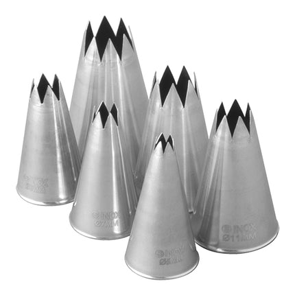 Stainless Steel Serrated Icing Tips | EMGA | Set of 6 | 5, 7, 9, 11, 13, 15 mm 1