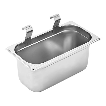 1/3 GN Container for Service Trolley | EMGA | Stainless Steel, 5.4 L, 32.5 x 17.6 x H15 cm 1