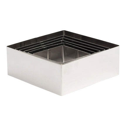 EMGA Square Food Ring Set | Set of 6 | Stainless Steel 18/0 | H4.5 cm | 6 x 6 to 12 x 12 cm 1