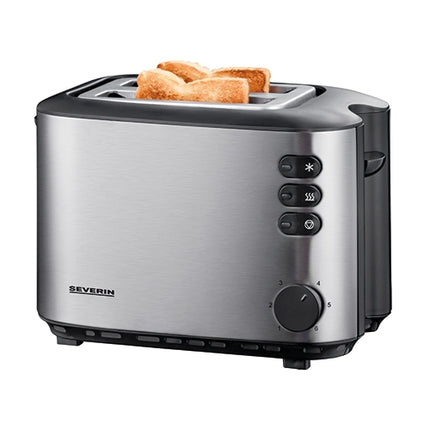2-Slot Pop-Up Toaster with Bun Warmer | Severin | Stainless Steel | 850 W 1