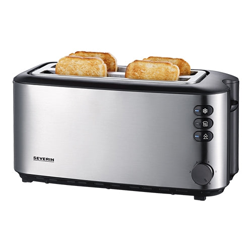 Long Slot Pop-Up Toaster, 2 Slots for 4 Slices | Severin | Stainless Steel | 1400 W 1