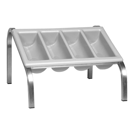 EMGA Stainless Steel Cutlery Dispenser | 4 Compartments | Gray | 52.6 x 51 x H32.8 cm 1