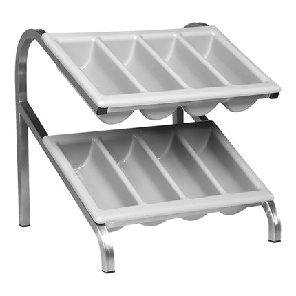 EMGA Stainless Steel Cutlery Dispenser | 8 Compartments | 2 Floors | Gray | 52.6 x 51 x H58 cm 1