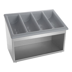 EMGA Stainless Steel Cutlery & Napkin Dispenser | 5 Compartments, 2-Tier | 53 x 32 x H36.4 cm 1