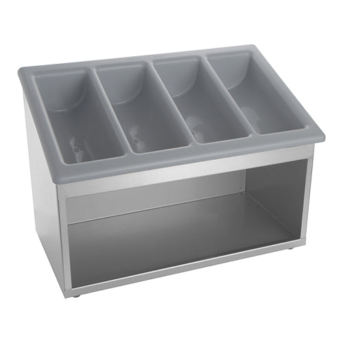 EMGA Stainless Steel Cutlery & Napkin Dispenser | 5 Compartments, 2-Tier | 53 x 32 x H36.4 cm 1