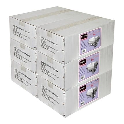 Chafing Dish GN 1/1 | Max Pro | Set of 6 | Includes Food Pan, Lid and 2 Fuel Paste Burners | 62 x 35 x H37 cm 1