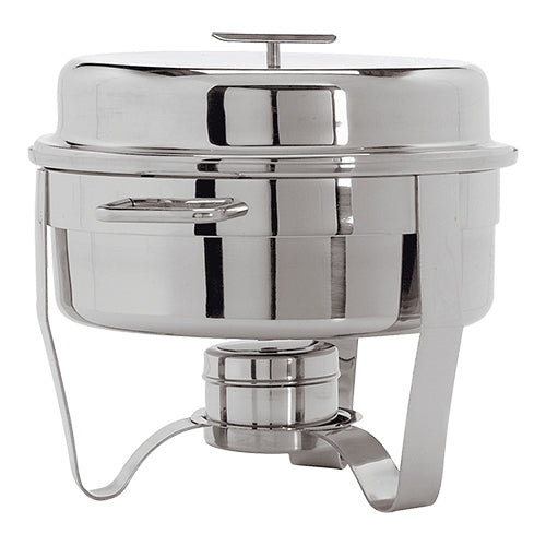 Round Chafing Dish with T-Handle, Food Pan and Fuel Paste Burner | Max Pro | Stainless Steel | Ø34 x H32.5 cm 1