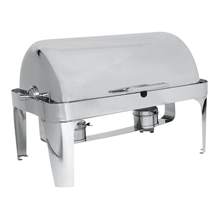 Stainless Steel GN 1/1 Roll-Top Chafing Dish | Max Pro | With T-Handle Lid, Food Pan and Fuel Paste Burners 1