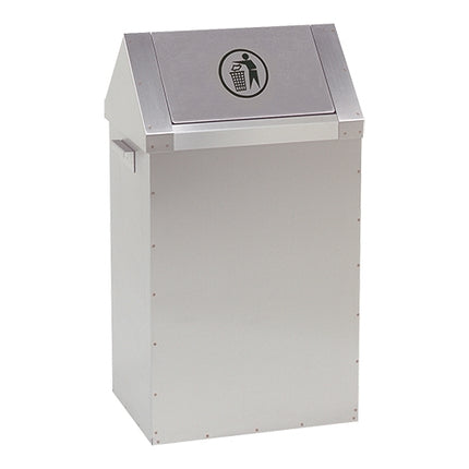 Stainless Steel Disposal Bin with Swing Lid | EMGA | 65 L | 40 x 30 x H73 cm 1
