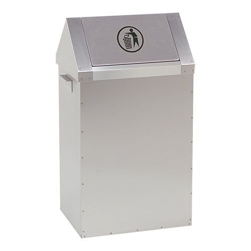 Stainless Steel Disposal Bin with Swing Lid | EMGA | 65 L | 40 x 30 x H73 cm 1