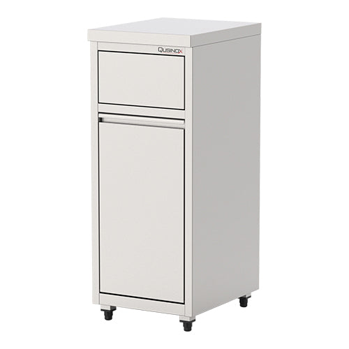 Stainless Steel Disposal Bin with Tilt Door | Qusinox | 34 L | 40 x 50 x H100 cm 1