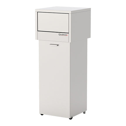 Mobile Disposal Bin 140L | Qusinox | Stainless Steel 18/8 | 47 x 47 x H126 cm 1
