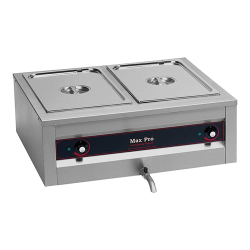 Countertop Stainless Steel Bain Marie | Max Pro | 2 Compartments, 2000 W | 74.5 x 65.5 x H30.6 cm 1
