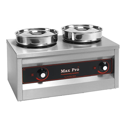 Stainless Steel Food Warmer with 2 Compartments | Max Pro | 2 x 4 L | 500 W | 30-90°C 1