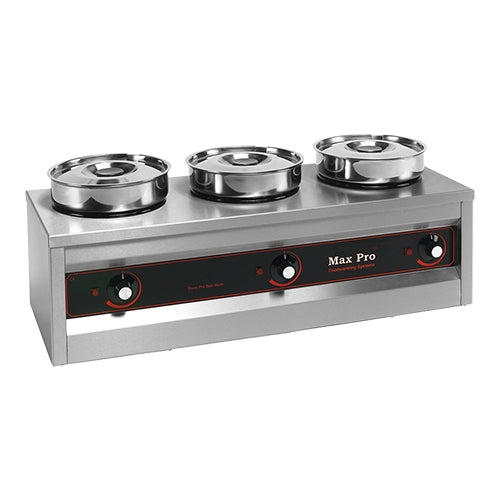 Stainless Steel Food Warmer with 3 Compartments | Max Pro | 3 x 4 L | 750 W | 30-90°C 1
