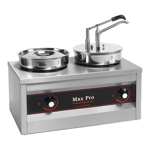 Max Pro Bain-Marie Sauce Warmer with Dispenser | 2 Compartments | 2 x 4.0 L | 500 W 1