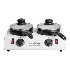 CaterChef Double Pan Chocolate Warmer | Stainless Steel | 2 Compartments | 80 W | 30-80°C 1